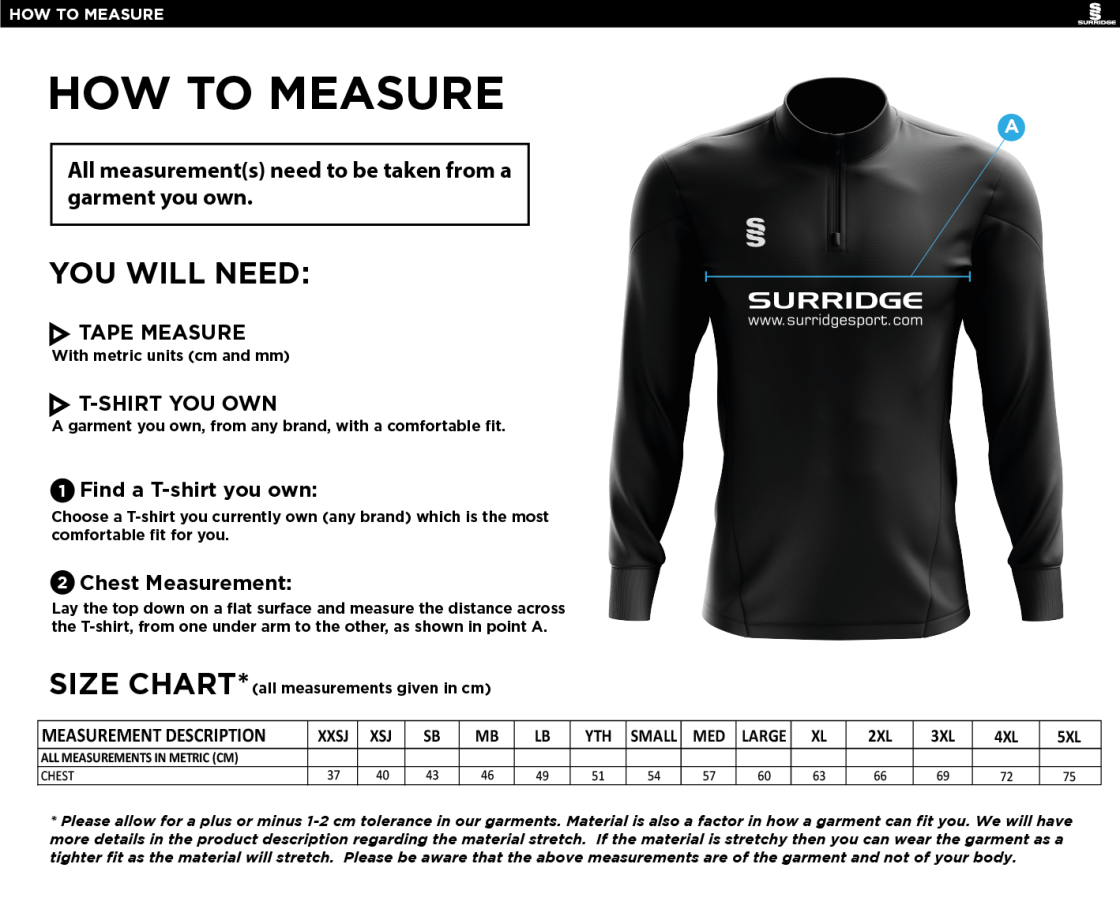 Hull York Medical School Dual Mid-Layer - Size Guide