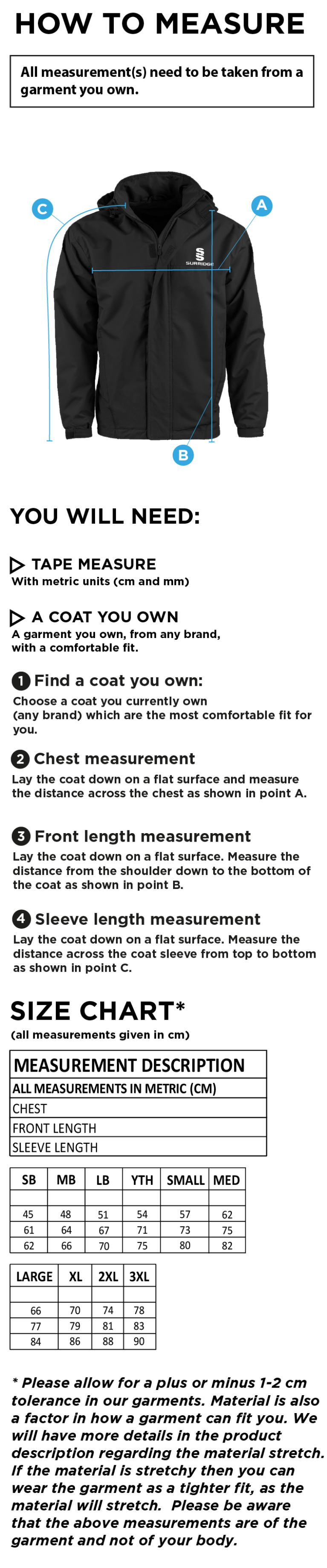 HULL YORK MEDICAL SCHOOL Women's Dual Fleece Lined Jacket - Size Guide