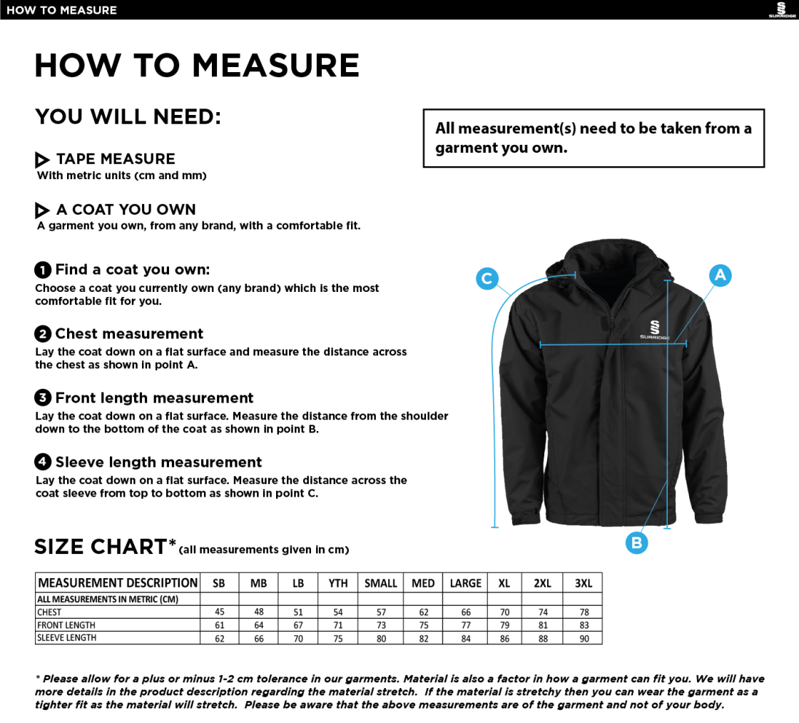 HULL YORK MEDICAL SCHOOL Women's Dual Fleece Lined Jacket - Size Guide