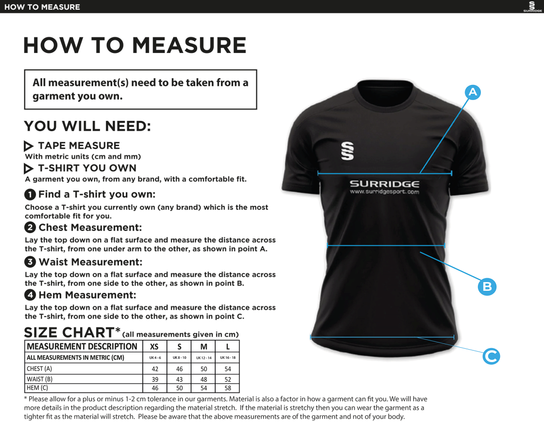 HULL YORK MEDICAL SCHOOL Women's Polo Shirt - Size Guide
